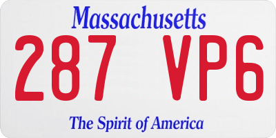 MA license plate 287VP6