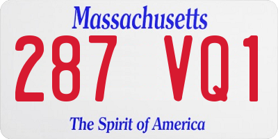 MA license plate 287VQ1