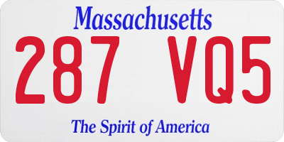 MA license plate 287VQ5