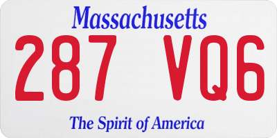 MA license plate 287VQ6