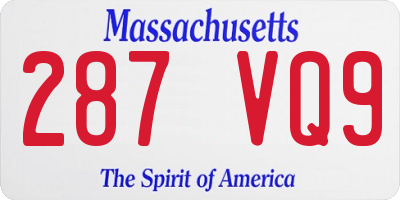 MA license plate 287VQ9