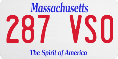 MA license plate 287VS0
