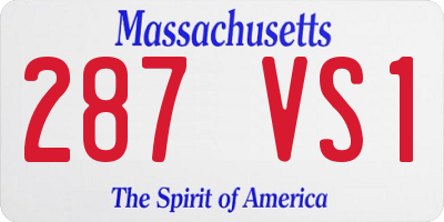 MA license plate 287VS1