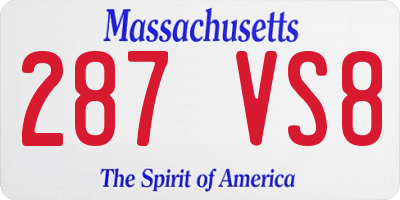 MA license plate 287VS8