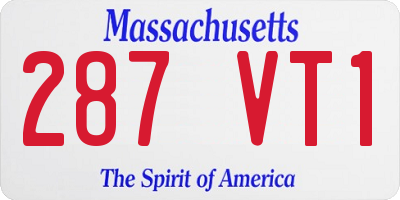 MA license plate 287VT1