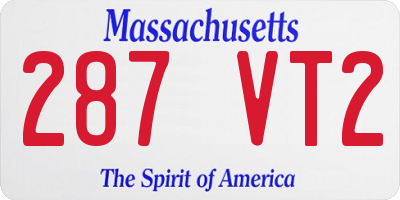 MA license plate 287VT2