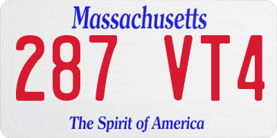 MA license plate 287VT4