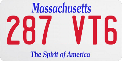 MA license plate 287VT6
