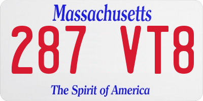 MA license plate 287VT8