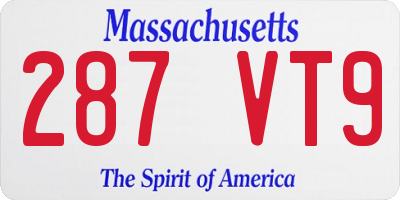 MA license plate 287VT9