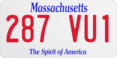 MA license plate 287VU1