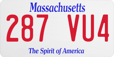 MA license plate 287VU4