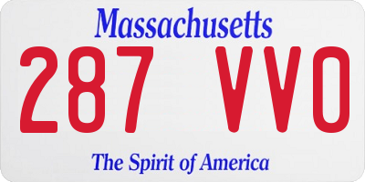 MA license plate 287VV0