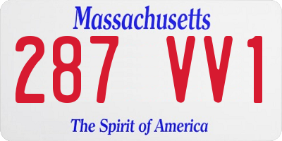 MA license plate 287VV1