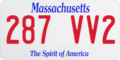 MA license plate 287VV2