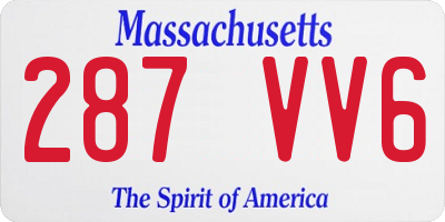 MA license plate 287VV6