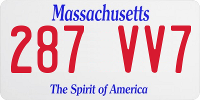 MA license plate 287VV7