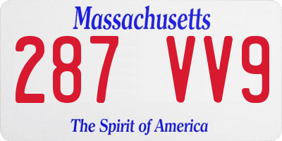 MA license plate 287VV9