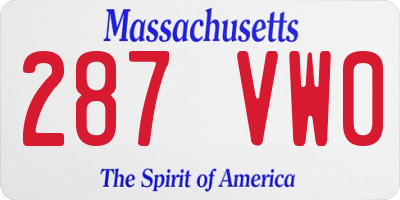 MA license plate 287VW0