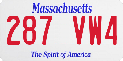MA license plate 287VW4