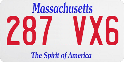 MA license plate 287VX6