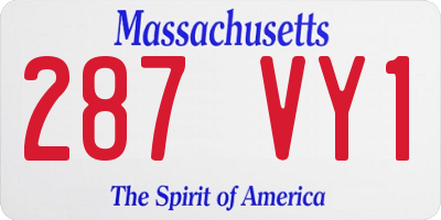 MA license plate 287VY1