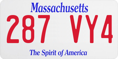 MA license plate 287VY4