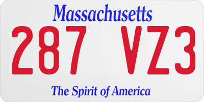 MA license plate 287VZ3
