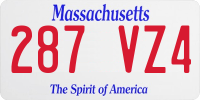 MA license plate 287VZ4