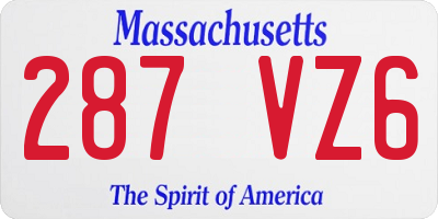MA license plate 287VZ6
