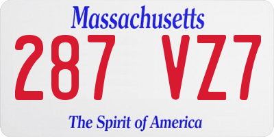 MA license plate 287VZ7