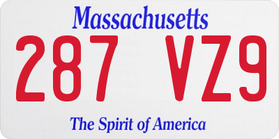MA license plate 287VZ9