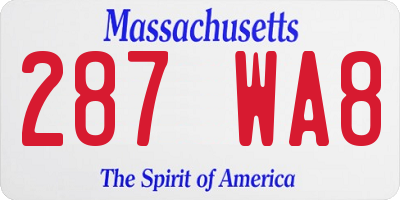 MA license plate 287WA8