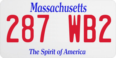 MA license plate 287WB2