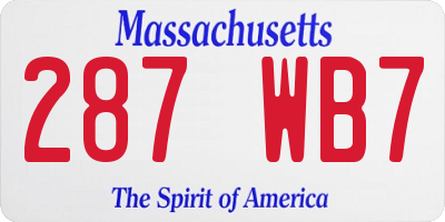 MA license plate 287WB7