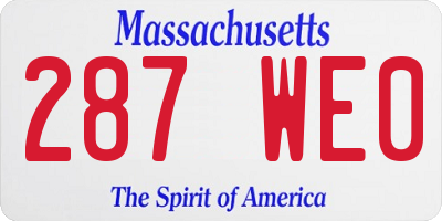 MA license plate 287WE0