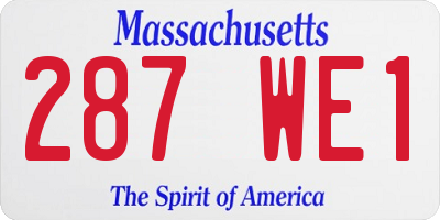 MA license plate 287WE1