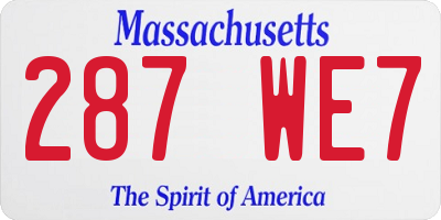 MA license plate 287WE7