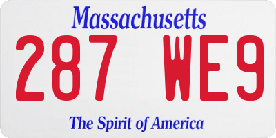 MA license plate 287WE9