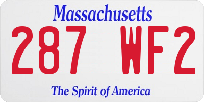 MA license plate 287WF2