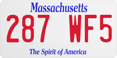 MA license plate 287WF5