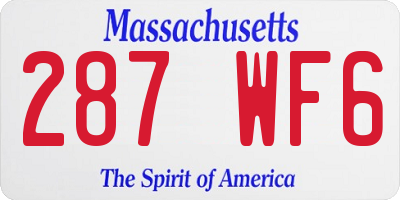 MA license plate 287WF6