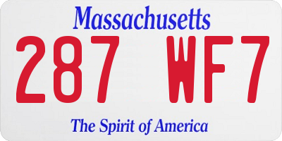 MA license plate 287WF7