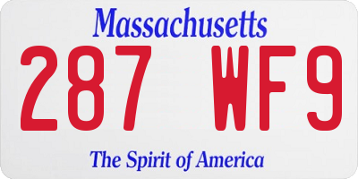 MA license plate 287WF9