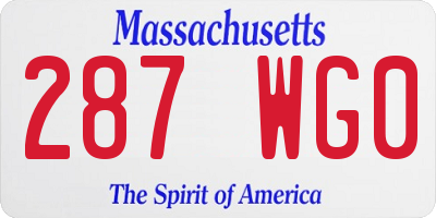 MA license plate 287WG0