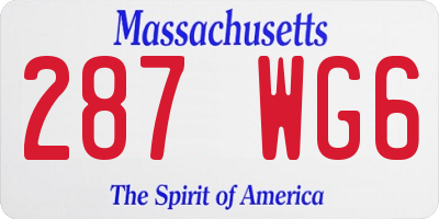 MA license plate 287WG6