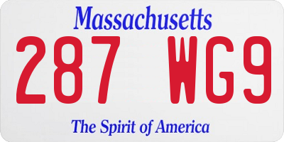 MA license plate 287WG9