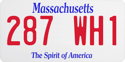 MA license plate 287WH1