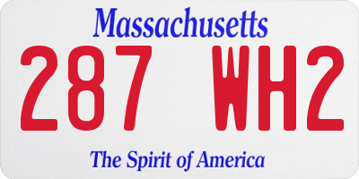 MA license plate 287WH2