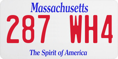 MA license plate 287WH4